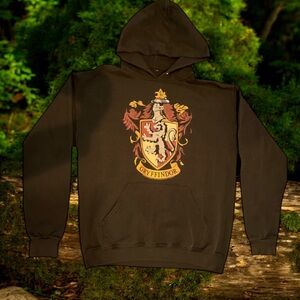 Harry Potter Gryffindor Hoodie Sweatshirt Black Pullover Wizard Crest adult S